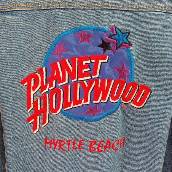 Vintage 90's Planet Hollywood denim jacket, unisex size small (fits large) - Picture 3 of 16